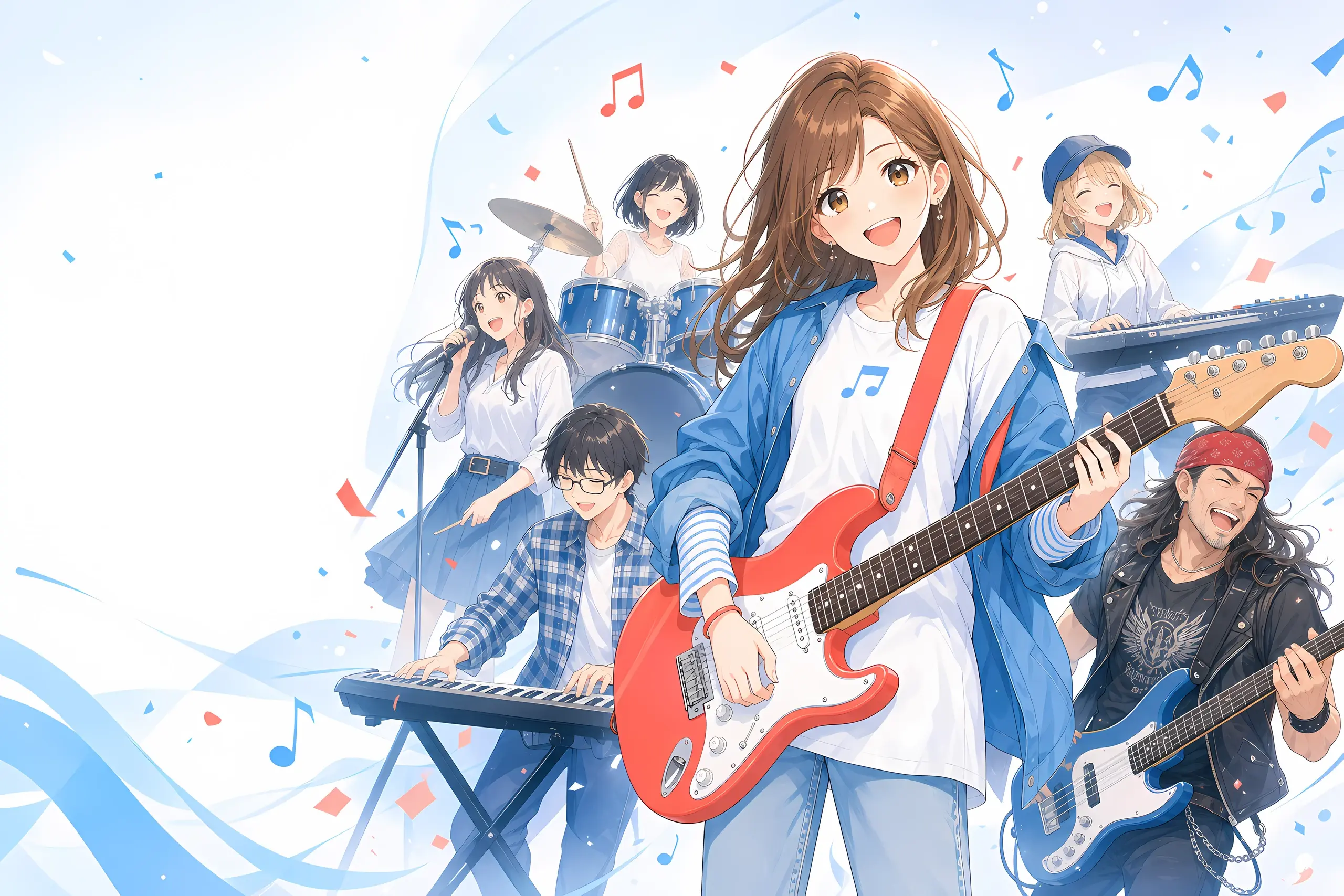 バンドを楽しむ音楽仲間たち