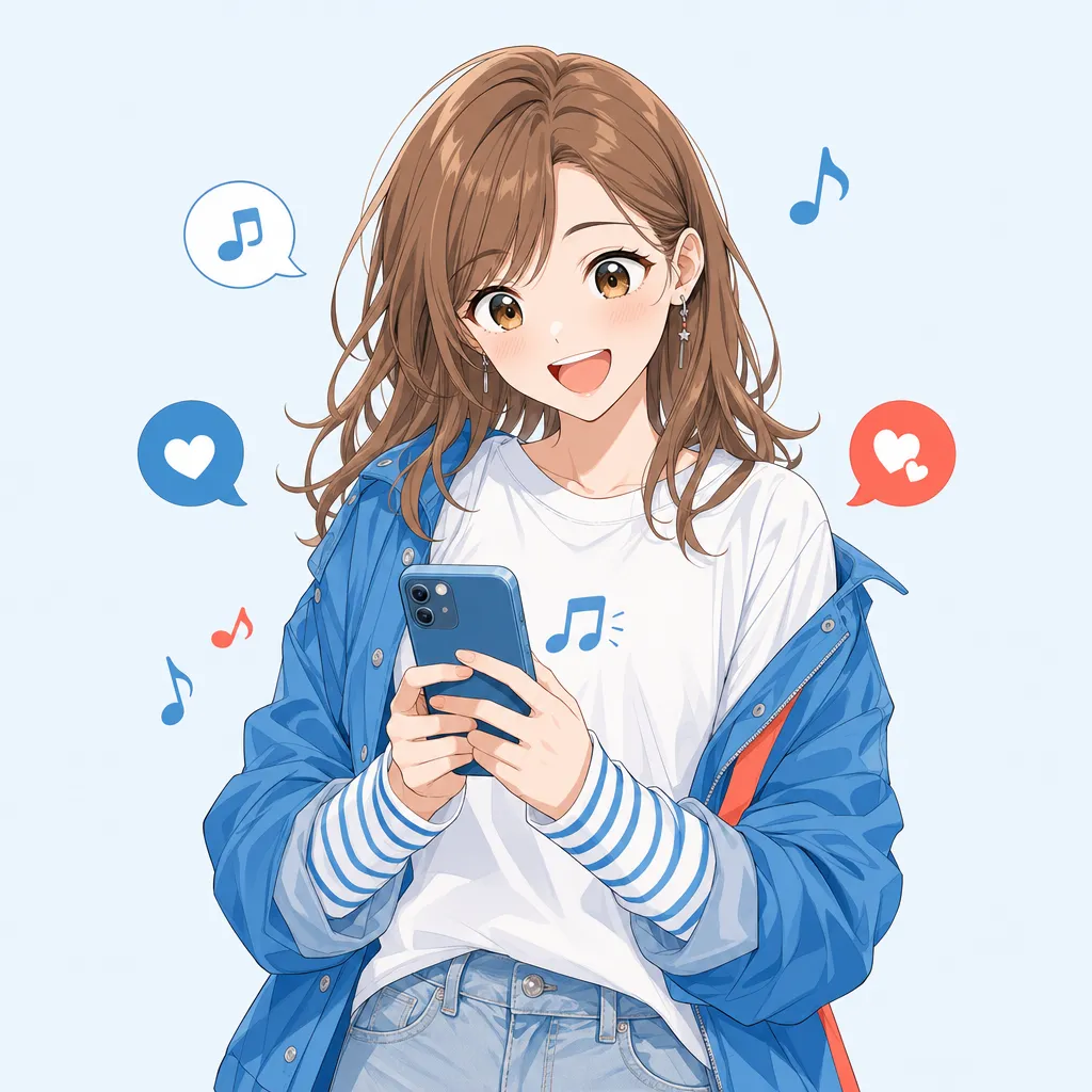 スマホでメッセージを送る様子